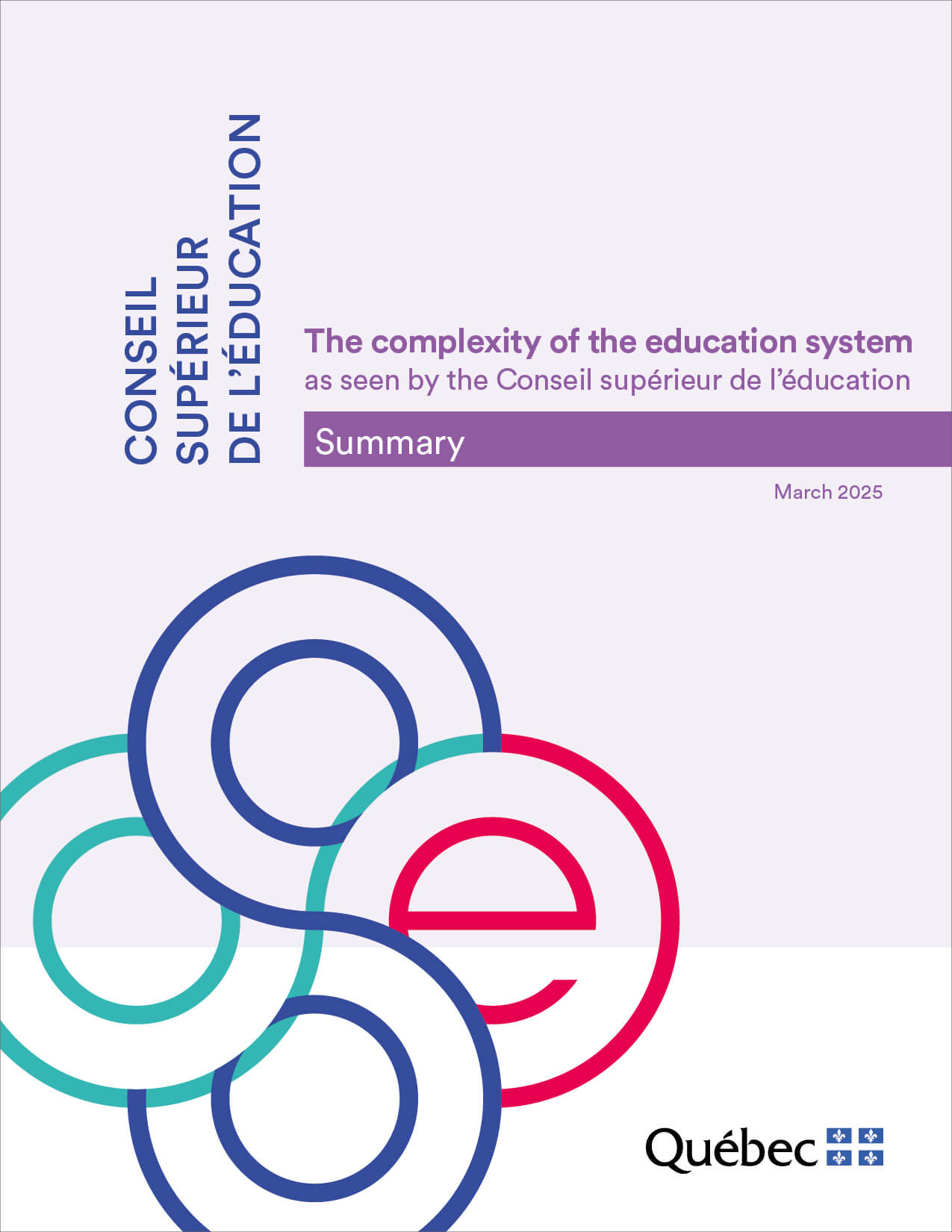 The complexity of the education system as seen by the Conseil supérieur de l’éducation, Summary